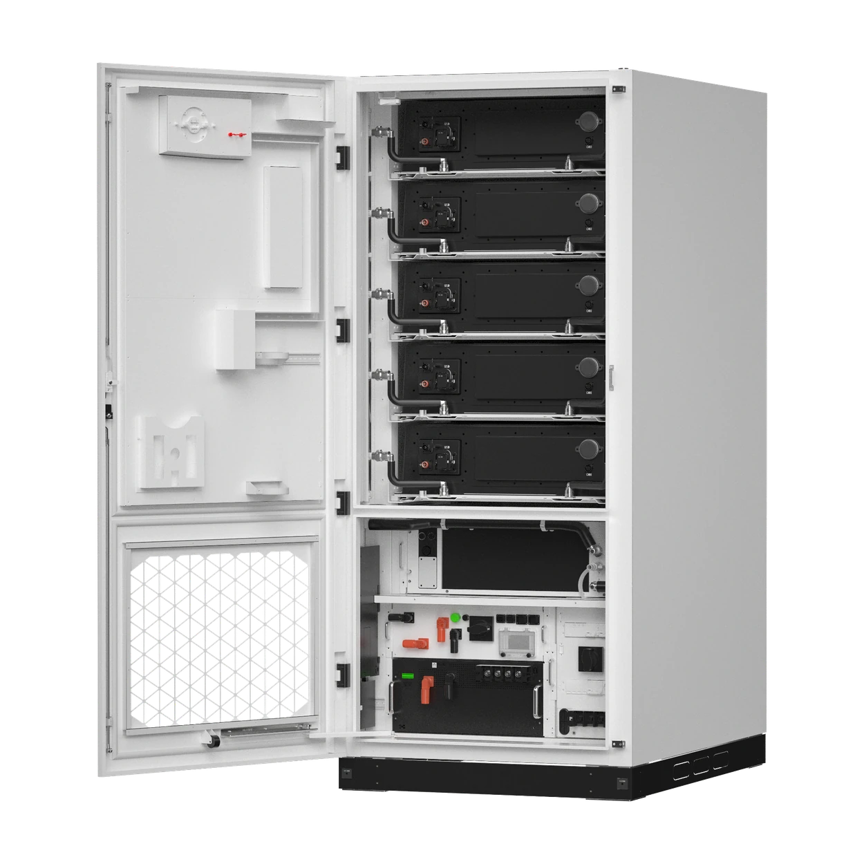 UZ Energy commercial energy storage cabinet with open door