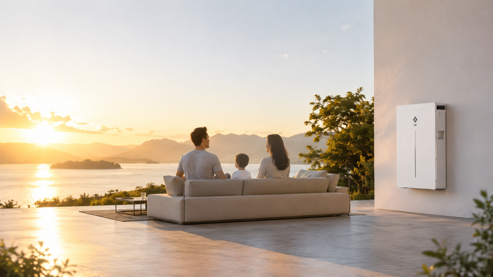 Family lifestyle scene powered by residential solar and storage