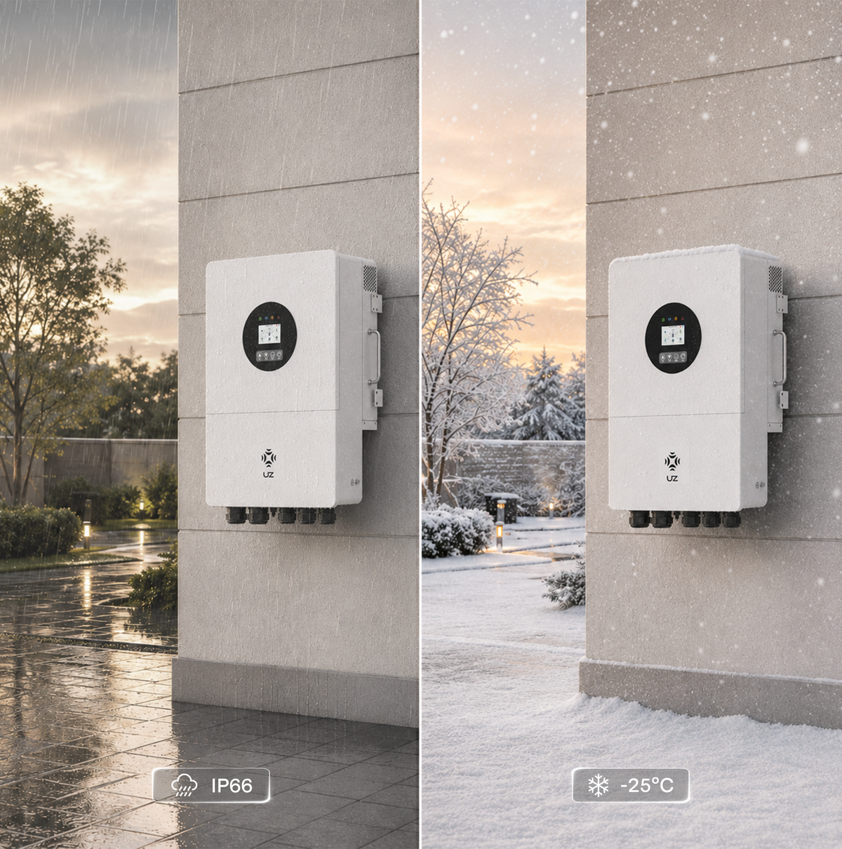 SSL-8K-24K-P3EU shown in changing outdoor weather conditions