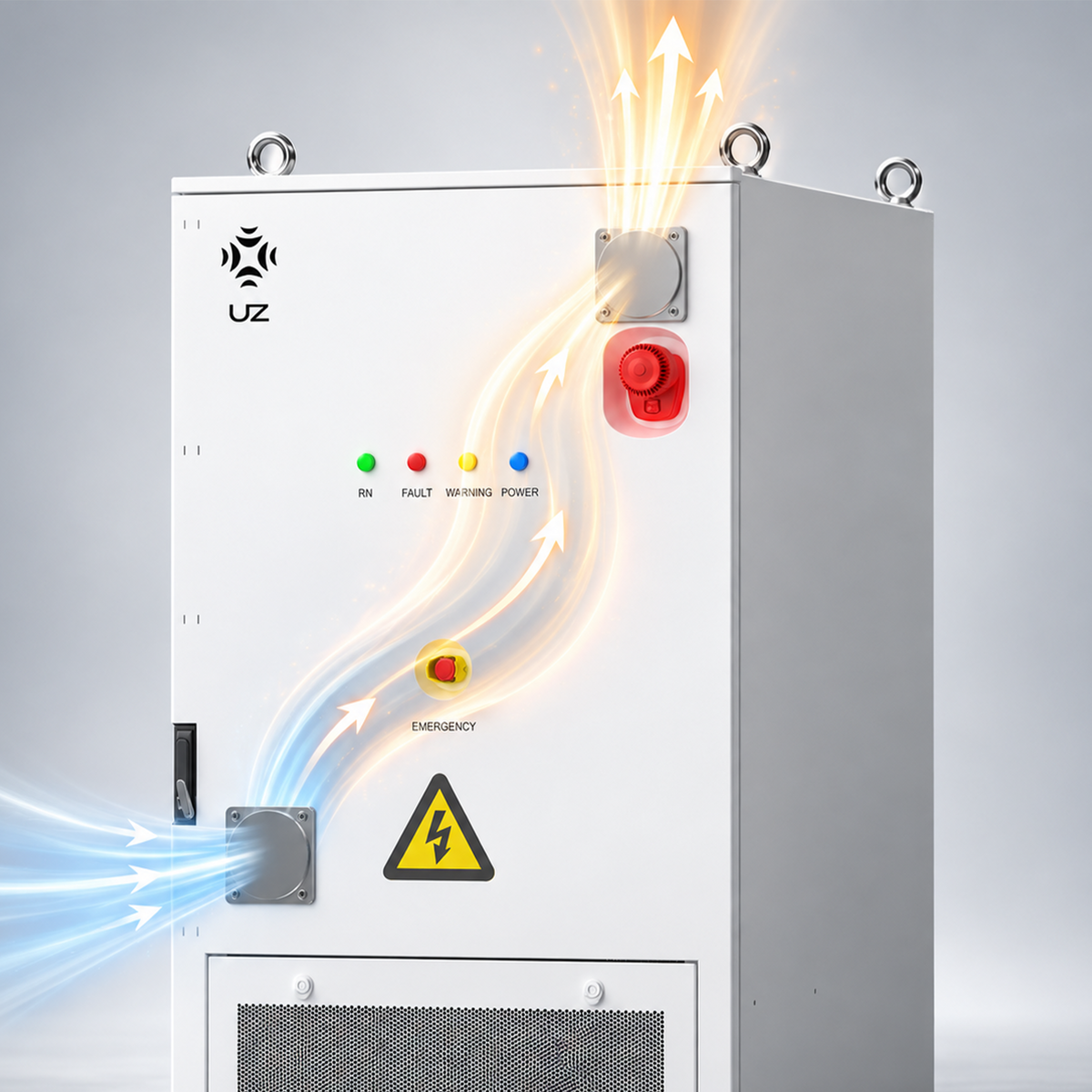 PMU-A125K-261L-U aerosol suppression, gas detection, exhaust and external water firefighting interface